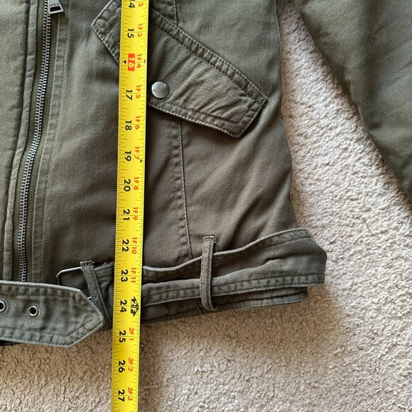Express Jacket Womens Extra Small Full Zip Notch Green Cotton Fleece Lined - Picture 8 of 13